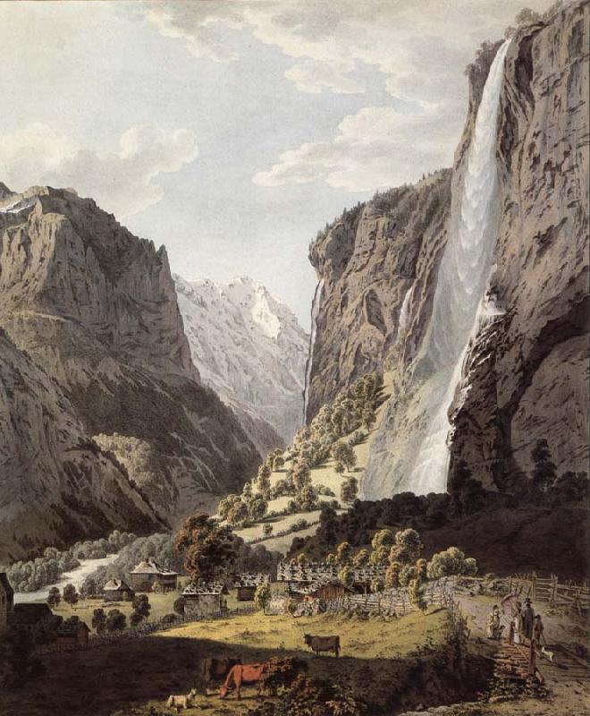  The Fall of the Staubbach,dans the Vallee of Lauterbrunnen